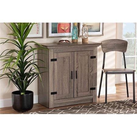 Wholesale Interiors Wholesale Interiors SC910042-2-Oak-Shoe Cabinet Baxton Studio Bruce Modern Contemporary Farmhouse Oak Brown Finished Wood Shoe Storage Cabinet - 2 Door SC910042-2-Oak-Shoe Cabinet